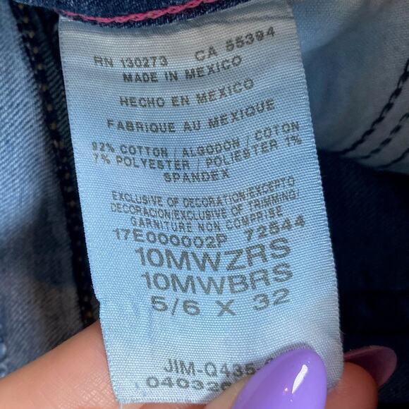 Wrangler Womens Jeans Blue Denim Straight Cotton Blend Stretch 5/6x32(30x31.5) - Picture 5 of 14